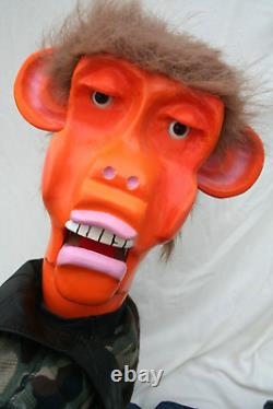 Orangutan Ventriloquist Puppet Comedian Prop Hand Carved Wood Monkey Folk Art