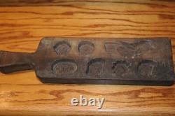 Original Antique Early Folk Art Carved Wood Candy Mold (Bird) Primitive Heavy