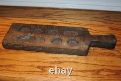 Original Antique Early Folk Art Carved Wood Candy Mold (Bird) Primitive Heavy