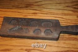 Original Antique Early Folk Art Carved Wood Candy Mold (Bird) Primitive Heavy