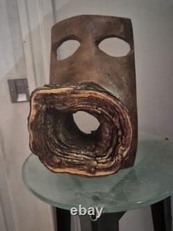 Original Folk/Outsider Art Carved Wooden Big Mouth Burl Sculpture