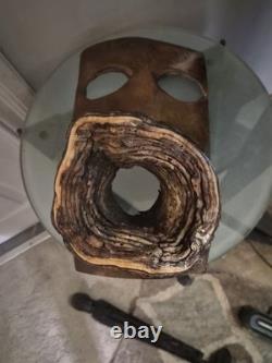 Original Folk/Outsider Art Carved Wooden Big Mouth Burl Sculpture