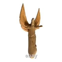 Ortega Angel Folk Art Wood Wooden Sculpture Wall Hanging Hand Carved 10 Figure