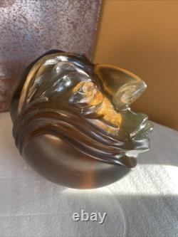 Outsider Art-Carved Bowling Ball Sculpture Face- Allen Christian House Of Balls