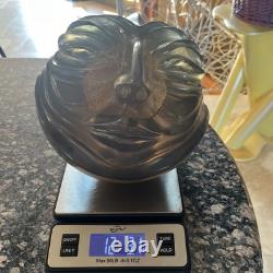 Outsider Art-Carved Bowling Ball Sculpture Face- Allen Christian House Of Balls