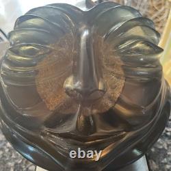 Outsider Art-Carved Bowling Ball Sculpture Face- Allen Christian House Of Balls