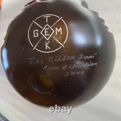 Outsider Art-Carved Bowling Ball Sculpture Face- Allen Christian House Of Balls