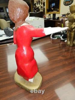 Outsider Folk Art, Hand Carved, Joe McCuaig Dancer in Red
