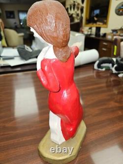 Outsider Folk Art, Hand Carved, Joe McCuaig Dancer in Red