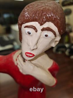 Outsider Folk Art, Hand Carved, Joe McCuaig Dancer in Red