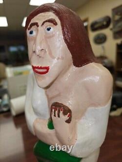 Outsider Folk Art, Hand Carved, Joe McCuaig Mother Feeding Child