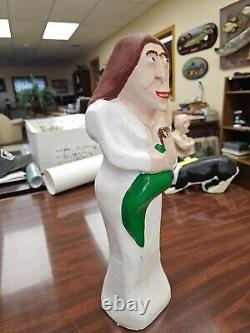 Outsider Folk Art, Hand Carved, Joe McCuaig Mother Feeding Child