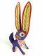 Purple Rabbit Oaxacan Alebrije Wood Carving Mexican Art Sculpture Decor