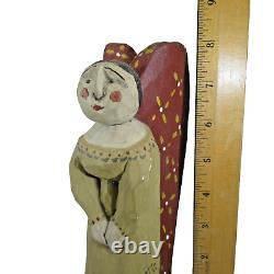 P. KOOSED folk art hand carved wood ANGEL sculpture 8 figure Xmas vtg 1983 prim