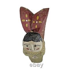 P. KOOSED folk art hand carved wood ANGEL sculpture 8 figure Xmas vtg 1983 prim