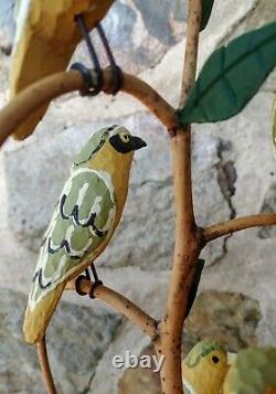 Paine Colorful Hand Carved Pennsylvania Folk Art Bird Tree