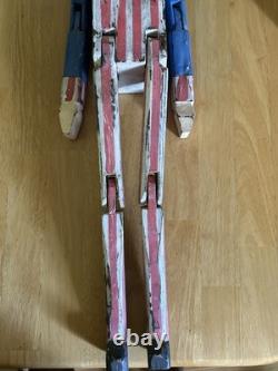 Painted Uncle Sam 32 Wood Folk Art Articulated Joints Primitive 4th Of July