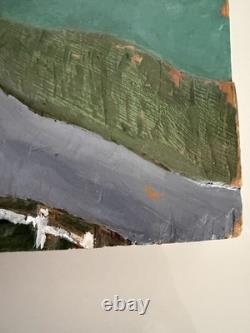 Pair Of VTG 3D Folk Art Hand Carved Wood Plaque Painted Barn Farm Covered Bridge