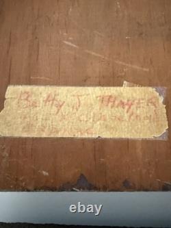 Pair Of VTG 3D Folk Art Hand Carved Wood Plaque Painted Barn Farm Covered Bridge