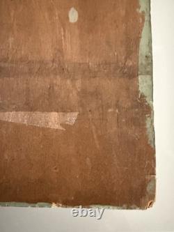 Pair Of VTG 3D Folk Art Hand Carved Wood Plaque Painted Barn Farm Covered Bridge