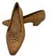 Pair Of Folk Art Carved Woman's Heeled Shoes