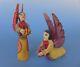 Pair Of Vintage Mexican Wood Carved Angels Oaxaca 8 1/8 Tall