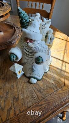 Pam Schifferl Santa Woodland Animals Christmas Carved Folk Art RETIRED HTF Wolf