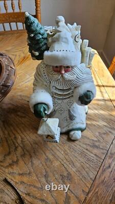 Pam Schifferl Santa Woodland Animals Christmas Carved Folk Art RETIRED HTF Wolf