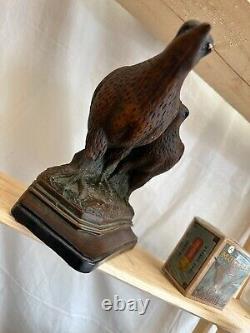 Partridge, artist signed folk art bird statue
