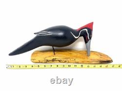 Pileated Woodpecker Folk Art Wood Carving Signed by Jim Slack