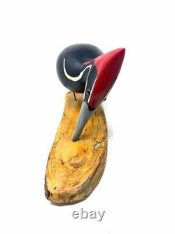 Pileated Woodpecker Folk Art Wood Carving Signed by Jim Slack