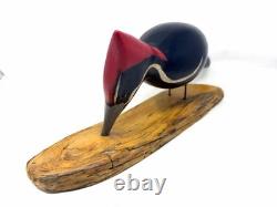 Pileated Woodpecker Folk Art Wood Carving Signed by Jim Slack