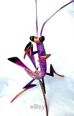 Praying Mantis Alebrije Blas Hand-painted Oaxacan Wood Carving Oaxaca Folk Art