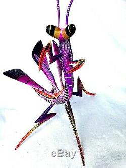 Praying Mantis Alebrije Blas Hand-painted Oaxacan Wood Carving Oaxaca Folk Art