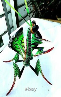 Praying Mantis Alebrije Blas Hand-painted Oaxacan Wood Carving Oaxaca Folk Art