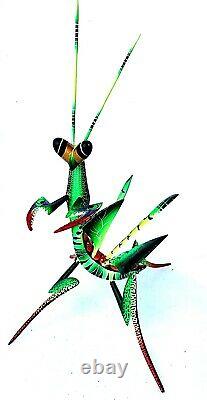 Praying Mantis Alebrije Blas Hand-painted Oaxacan Wood Carving Oaxaca Folk Art