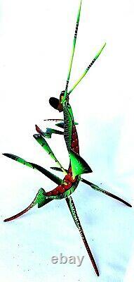 Praying Mantis Alebrije Blas Hand-painted Oaxacan Wood Carving Oaxaca Folk Art