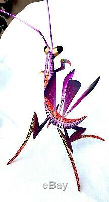 Praying Mantis Alebrije Blas Hand-painted Oaxacan Wood Carving Oaxaca Folk Art