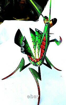 Praying Mantis Alebrije Blas Hand-painted Oaxacan Wood Carving Oaxaca Folk Art