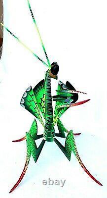 Praying Mantis Alebrije Blas Hand-painted Oaxacan Wood Carving Oaxaca Folk Art