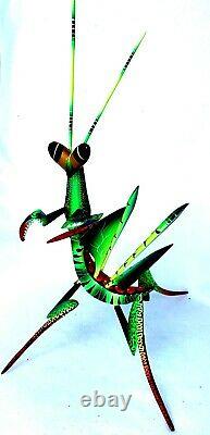 Praying Mantis Alebrije Blas Hand-painted Oaxacan Wood Carving Oaxaca Folk Art