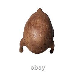Primitive Antique Wood Carved Turtle Folk Art 3.5 Civil War Era Vintage 1800s