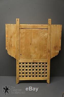 Primitive Carved Oak Hanging Shelf Unit Cupboard Secret Stash Folk Art Indonesia