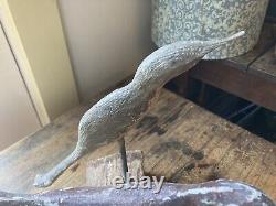 Primitive Decoy Shore birds Wooden Folk Art carved with old paint