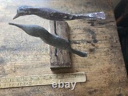 Primitive Decoy Shore birds Wooden Folk Art carved with old paint