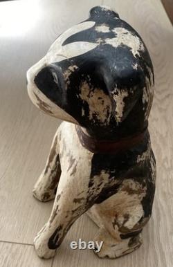 Primitive Farmhouse Rustic Hand Carved Mini Wood Dog Sculpture Folk Art Decor