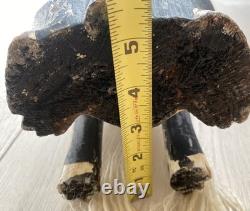 Primitive Farmhouse Rustic Hand Carved Mini Wood Dog Sculpture Folk Art Decor
