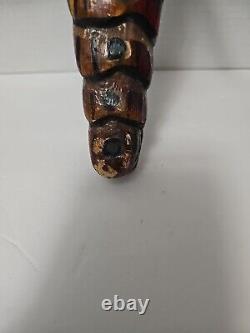 Primitive Folk Art Mothman wood sculpture