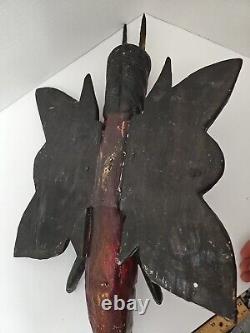 Primitive Folk Art Mothman wood sculpture