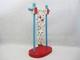 Primitive Folk Art Toy Clown Swinging Figure Wood Carving, Vintage Circus Theme